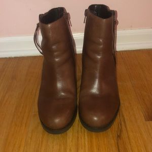 Marc Fisher Brown Leather Booties